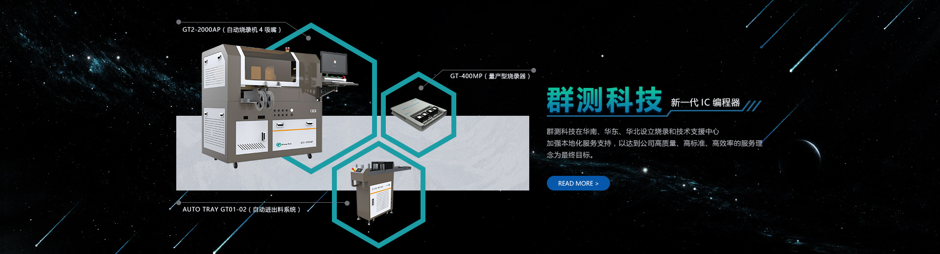 群測科技在華南、華東、華北設立燒錄及技術支援中心，加強本地化服務支持，以達到公司高質量、高標準、高效率的服務理念為最終目標
